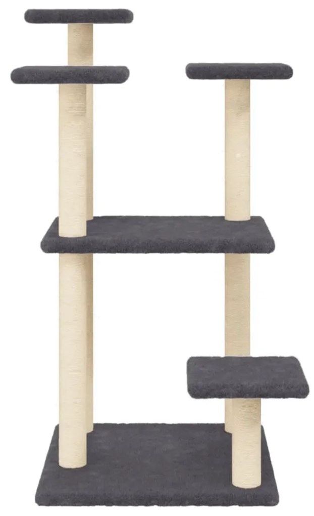 Pali tiragraffi per gatti con piattaforme grigio scuro 98,5 cm