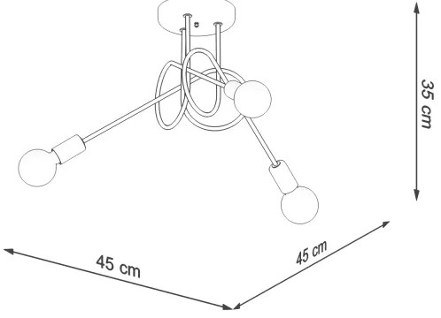 Sollux SL.1440 - Lampadario a plafone LOOP 3xE27/15W/230V cromo