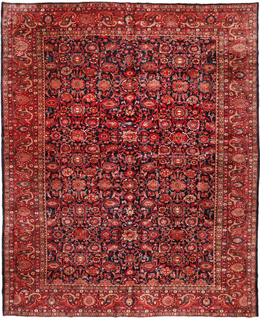 Hamedan Tappeto 340 x 420 (Iran) Annodato A Mano