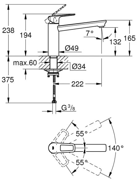 GROHE 31706000 - Miscelatore per lavello BAULOOP, cromo lucido
