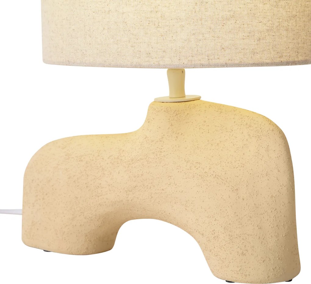 Lampada da tavolo Wabi Sabi beige con paralume in lino 35 cm - Florence