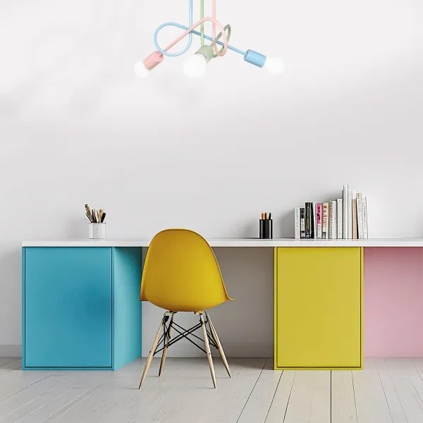 Plafoniera da soffitto OXFORD 3xE27/15W/230V verde/rosa/blu