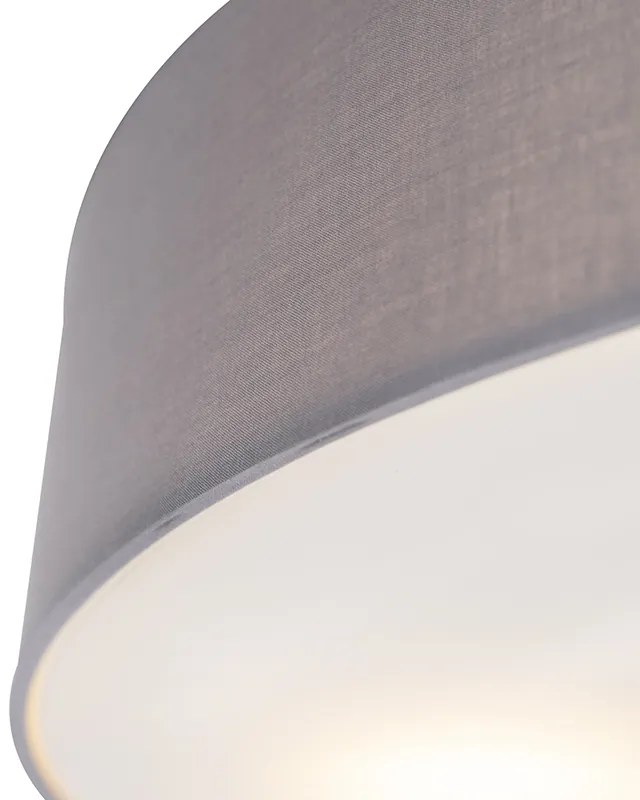 Lampada da soffitto rustica grigia 50 cm - Drum