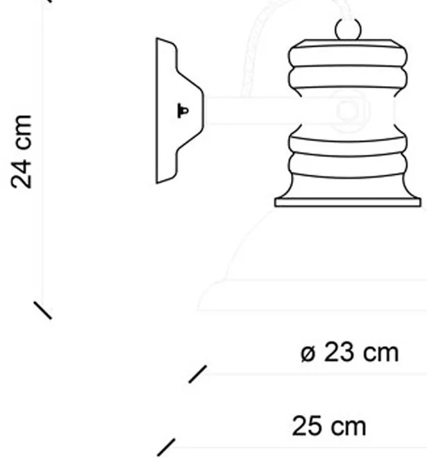 Applique Industrial Ferro E Ceramica Vintage Bianco 1 Luce E27