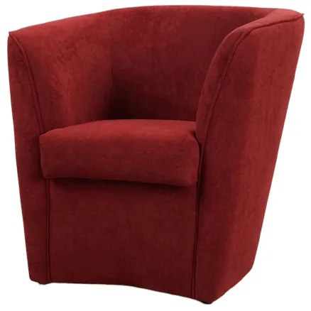 Poltrona bordeaux elegante in tessuto antimacchia con seduta imbottita