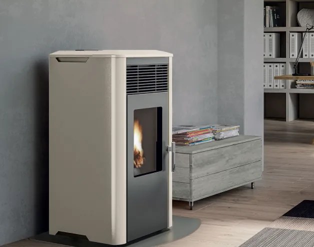 Royal Ilena Air 60 Stufa A Pellet Ad Aria Con Top In Ceramica 6kw Serbatoio 15kg 46x49x97 Cm In Acciaio Bianco