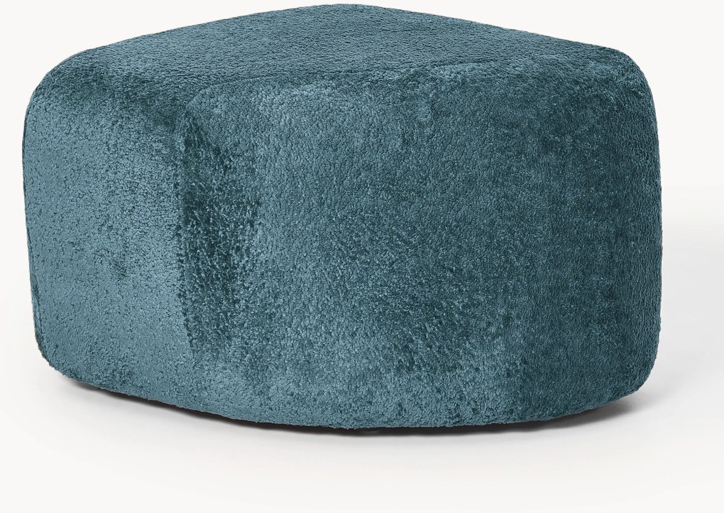 Pouf ovale in teddy bouclé Wolke