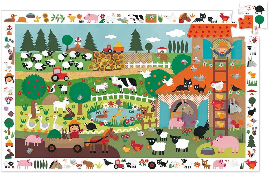 Un puzzle di osservazione - fattoria - 35 pezzi