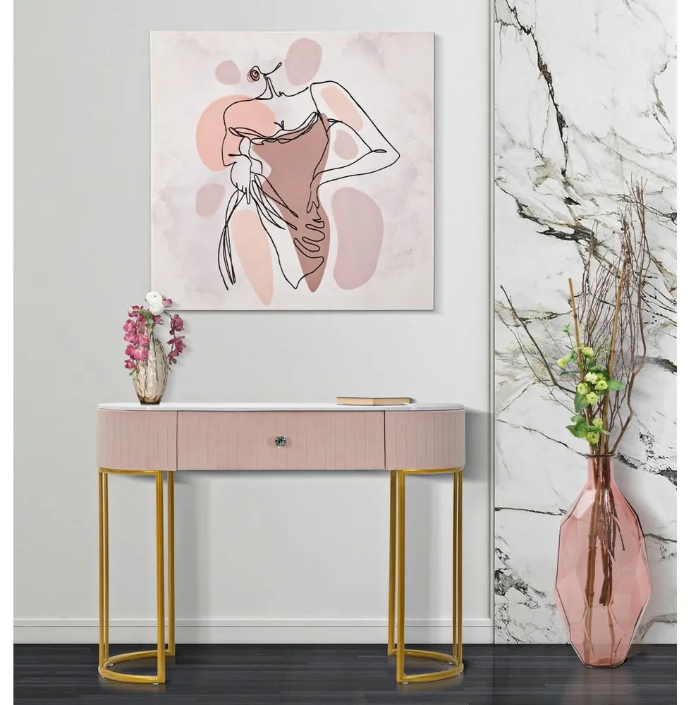 Consolle rosa 100x40 cm Montpellier - Mauro Ferretti