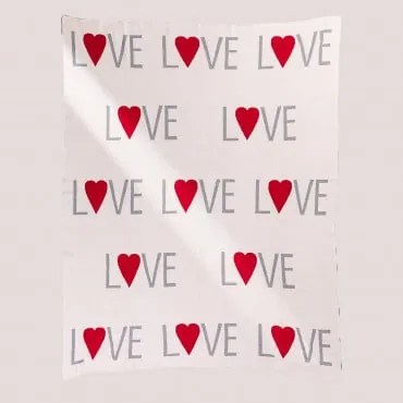 Manta Plaid En Algodón Cuore Bianco Antico - Sklum