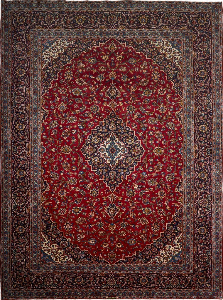 Kashan Tappeto persiano 400x310 Rosso (Iran) Annodato A Mano