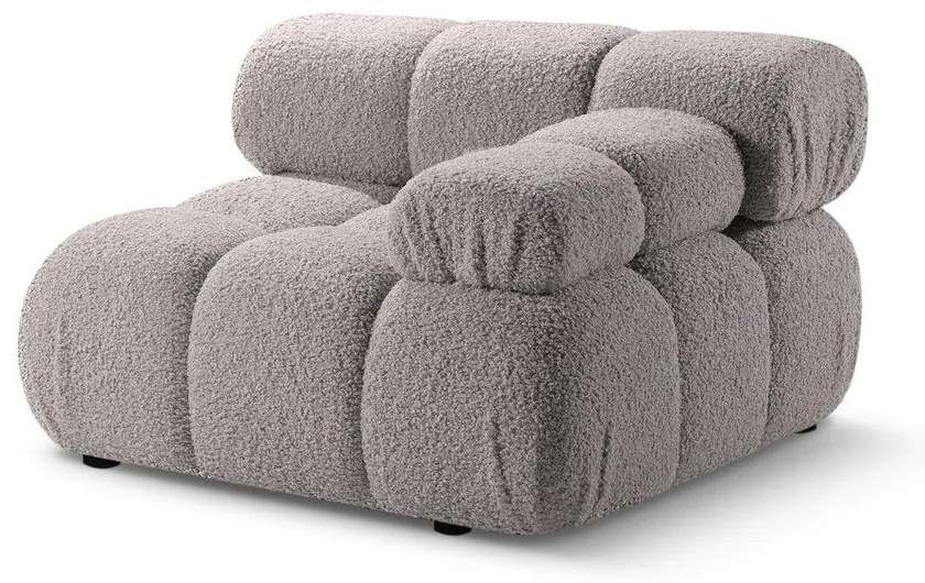 Modulo divano grigio chiaro in tessuto bouclé (angolo destro) Bellis - Micadoni Home