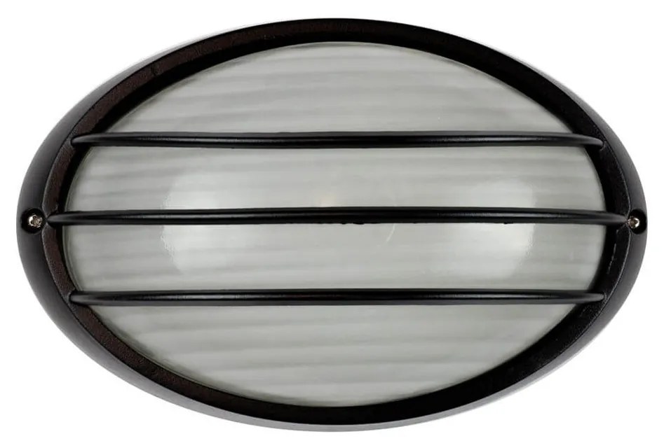 Plafoniera E27 IP54 Nera 214x142mm con Griglia Colore Nero