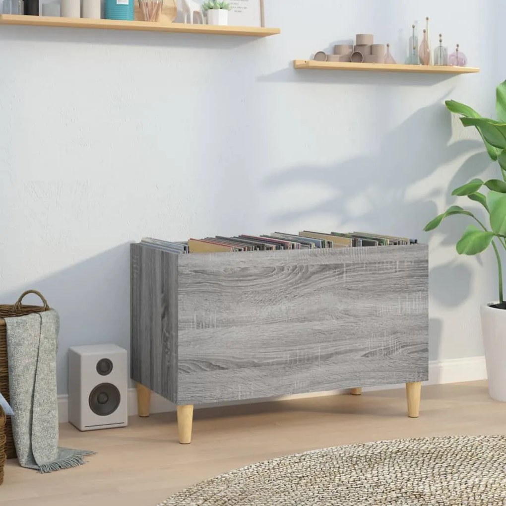 Mobile Porta Dischi Grigio Sonoma 74,5x38x48 Legno Multistrato /