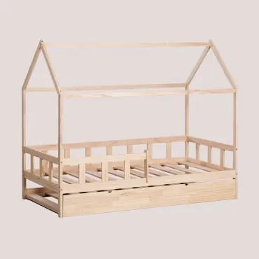 Letto In Legno Per Materasso Kelly Kids Da 90 Cm Legno Naturale & Letto A Scomparsa & 90 X 190 Cm - Sklum