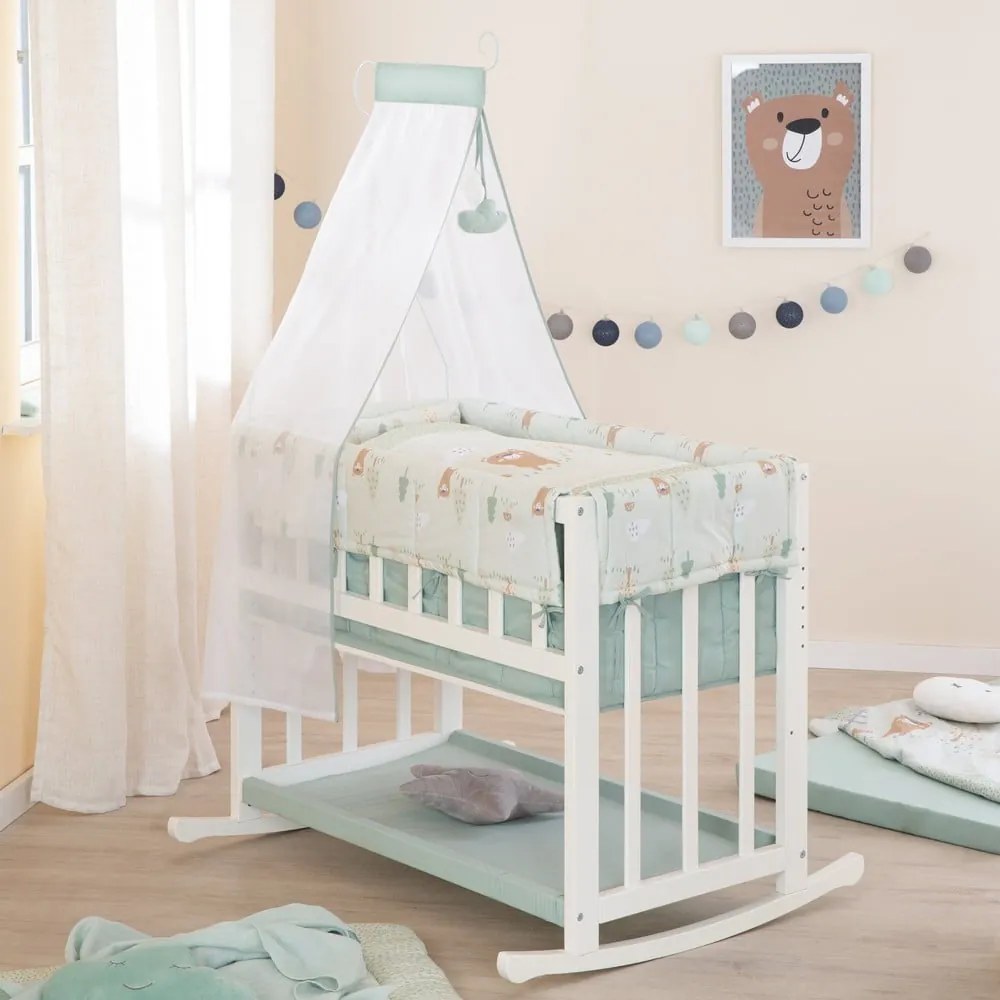 Culla bianca con altezza regolabile e per co-sleeping 90x45 cm Woodland Buddies – Roba