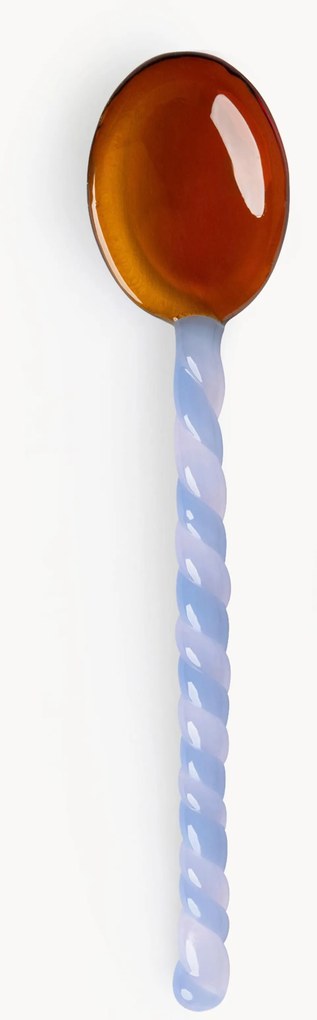 Set di 4 cucchiai in vetro borosilicato fatti a mano Duet