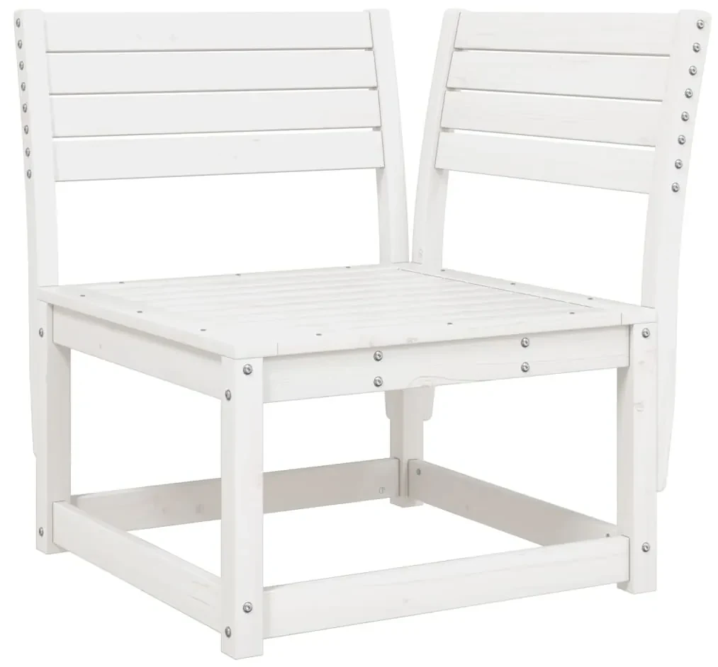 Set divani da giardino 3 pz bianco in legno massello di pino