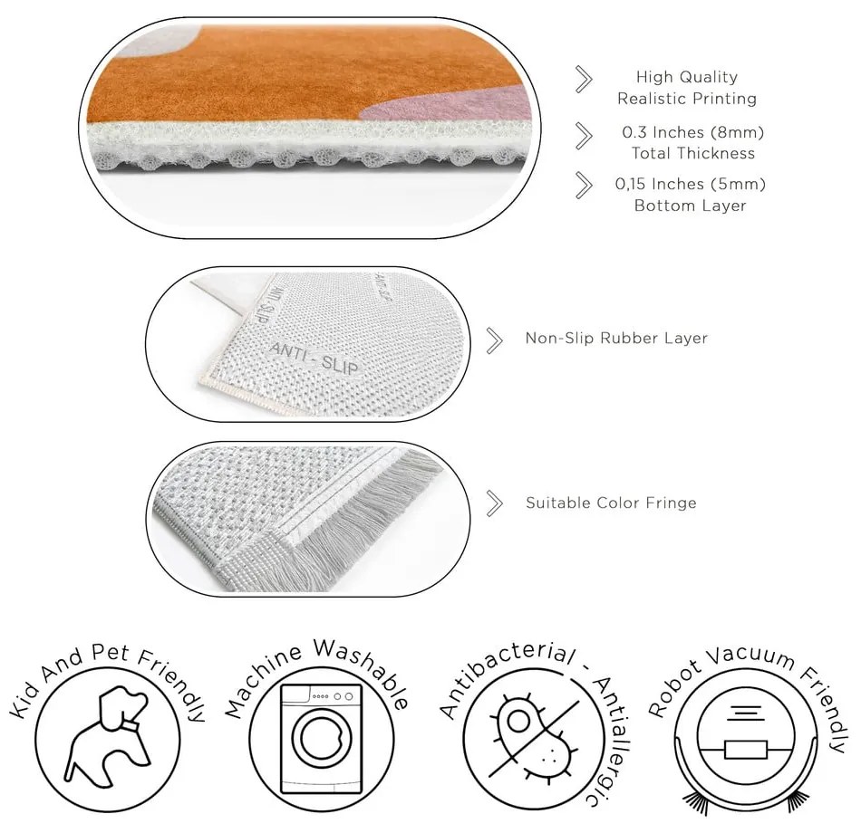 Tappeto arancione lavabile 60x100 cm Squiggly Orange – Mila Home