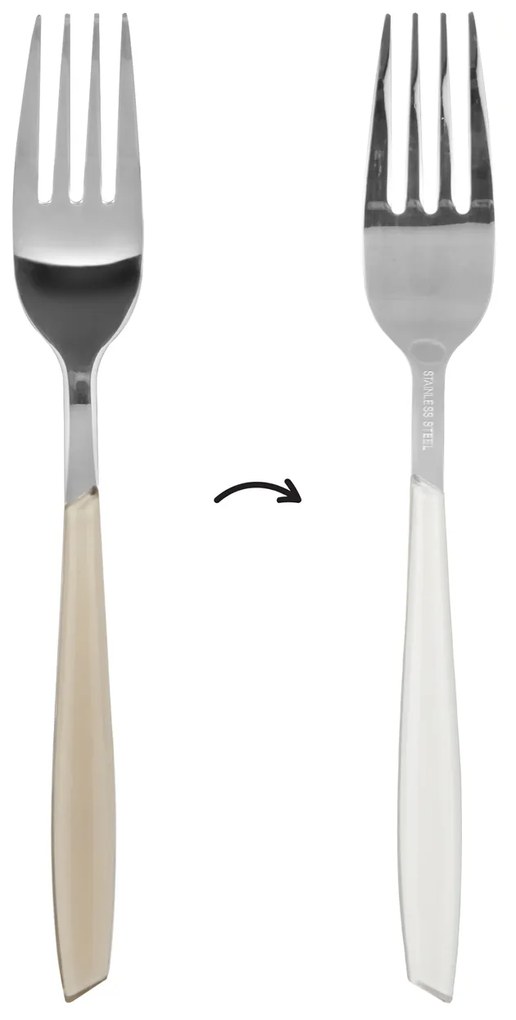 Forchetta da tavola sfusa grigio e bianco