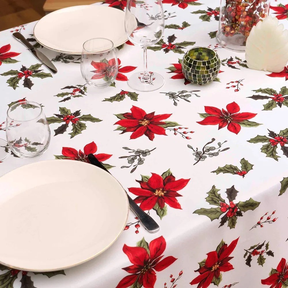 Tovaglia a tema Natale 150x240 cm Amaryllis – douceur d'intérieur
