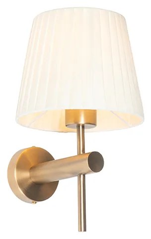 Lampada da parete smart bronzo con paralume bianco incl. WiFi A60 - Pluk