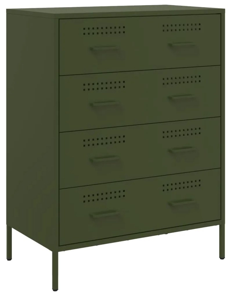 Credenza verde oliva 68x39x89 cm in acciaio