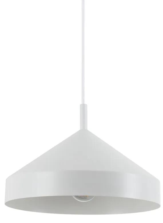 Sospensione Industrial-Minimal Yurta Metallo Bianco 1 Luce E27 D30