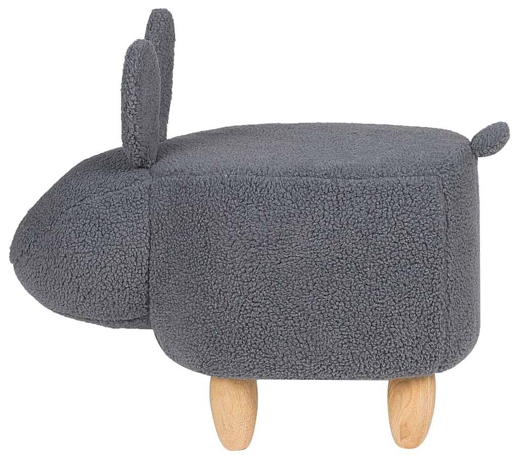 Pouf di tessuto grigio BUNNY Beliani