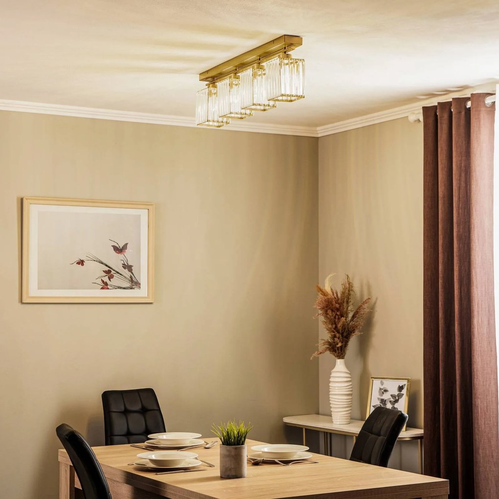Avonni Plafoniera AV-1795-4EY a 4 luci, barra, oro antico