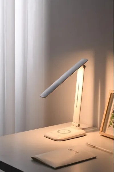 Immax 09107L - Lampada da tavolo LED dimmerabile con ricarica wireless QI LUMI LED/7W/230V bianco