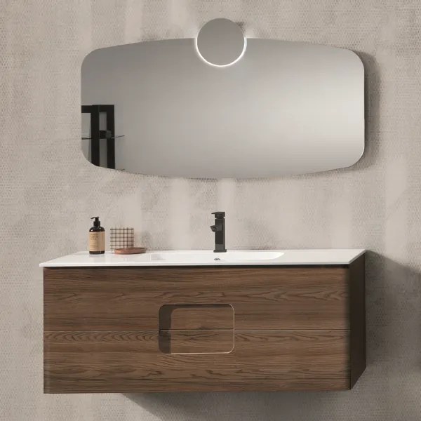 Mobile bagno sospeso 120 cm in Nobilitato con due cassetti ARCO Tek