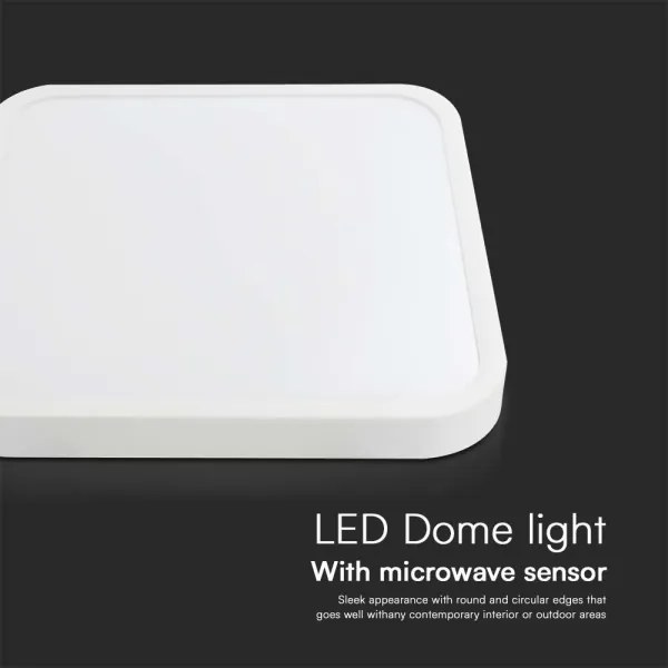 Plafoniera LED bagno con sensore 18W 230V IP44 4000K 29x29 cm + telecomando