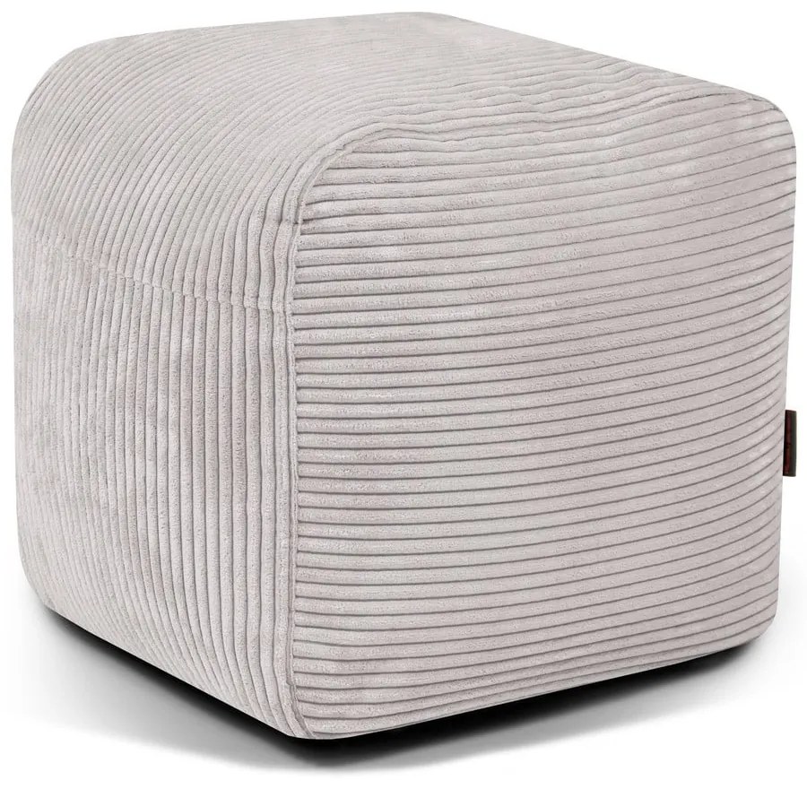 Puof a sacco grigio chiaro con rivestimento in velluto a coste Plus 50 Lounge – SLOWDOWN