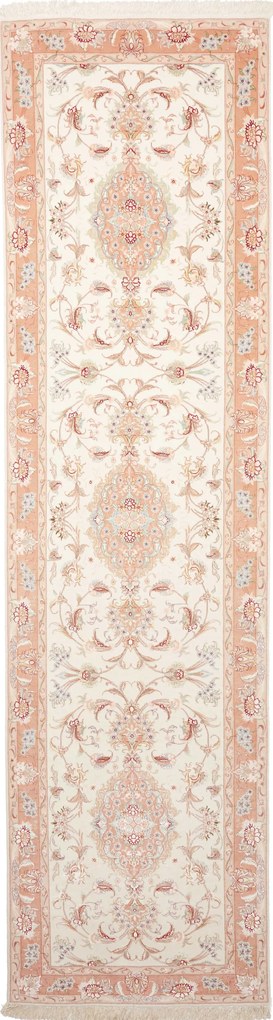 Tabriz Tappeto 320 x 90 Rosso (Iran) Annodato A Mano