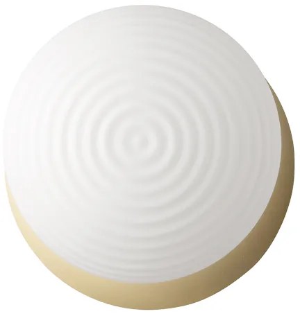 Plafoniera D46 cm TONDO con base in metallo Oro e diffusore in vetro