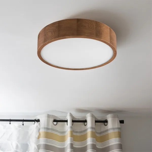 Brilagi - LED RGBW dimmerabile plafoniera CARVALHO 2xE27/9W/230V Wi-Fi rovere pr. 37,5