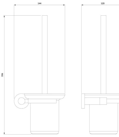 OMNIRES MP60620BL - Scopino a parete MODERN PROJECT opaco nero