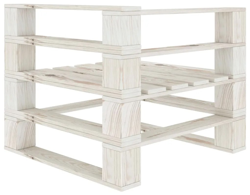 Set Salotto da Giardino 6 pz Pallet in Legno Bianco