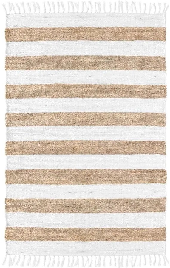 Tappeto bianco/di colore naturale in misto iuta 50x80 cm Sagane – douceur d'intérieur