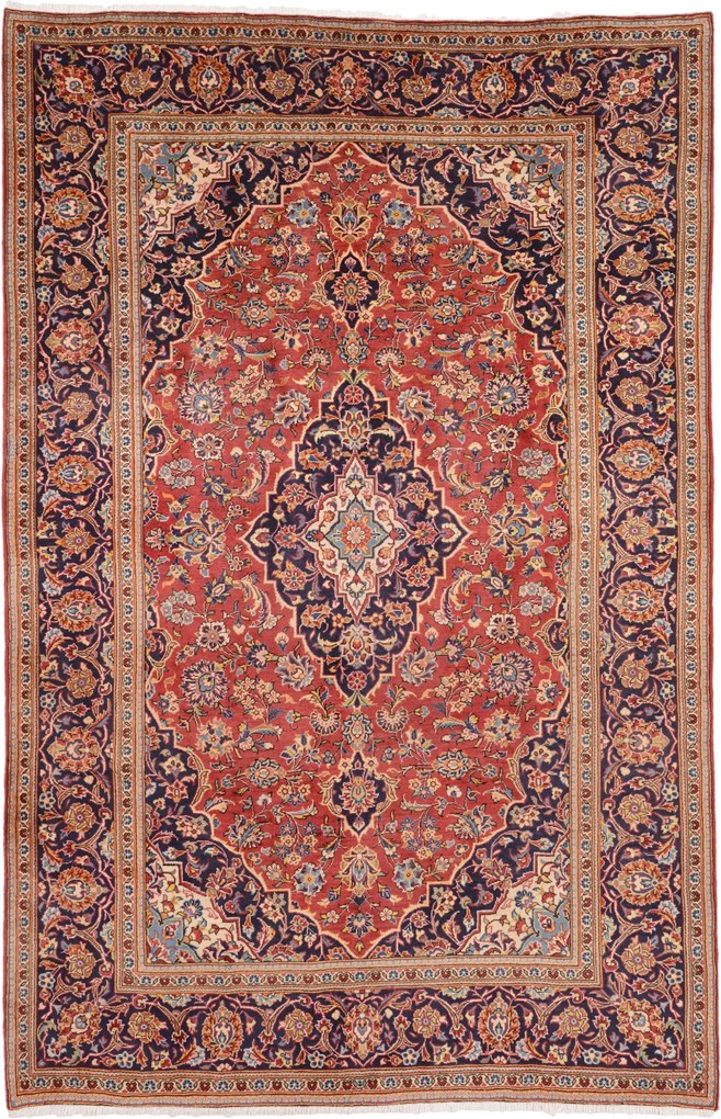 Kashan Tappeto 310 x 200 (Iran) Annodato A Mano
