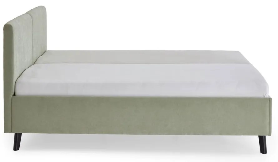 Letto matrimoniale imbottito verde chiaro con rete inclusa 180x200 cm Piano – Meise Möbel