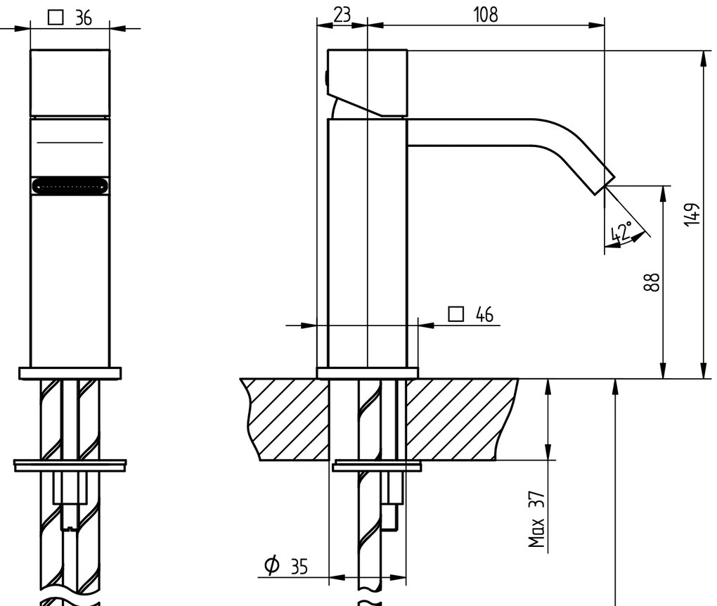 Miscelatore Lavabo Monoforo Cromo B Uno B Due 017905S Bellosta