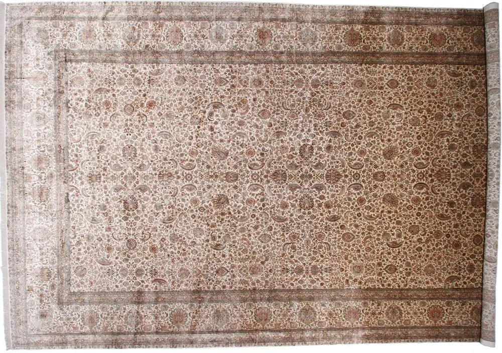 Cashmere Silk Tappeto 780x440 Rosa (Indian) Annodato A Mano