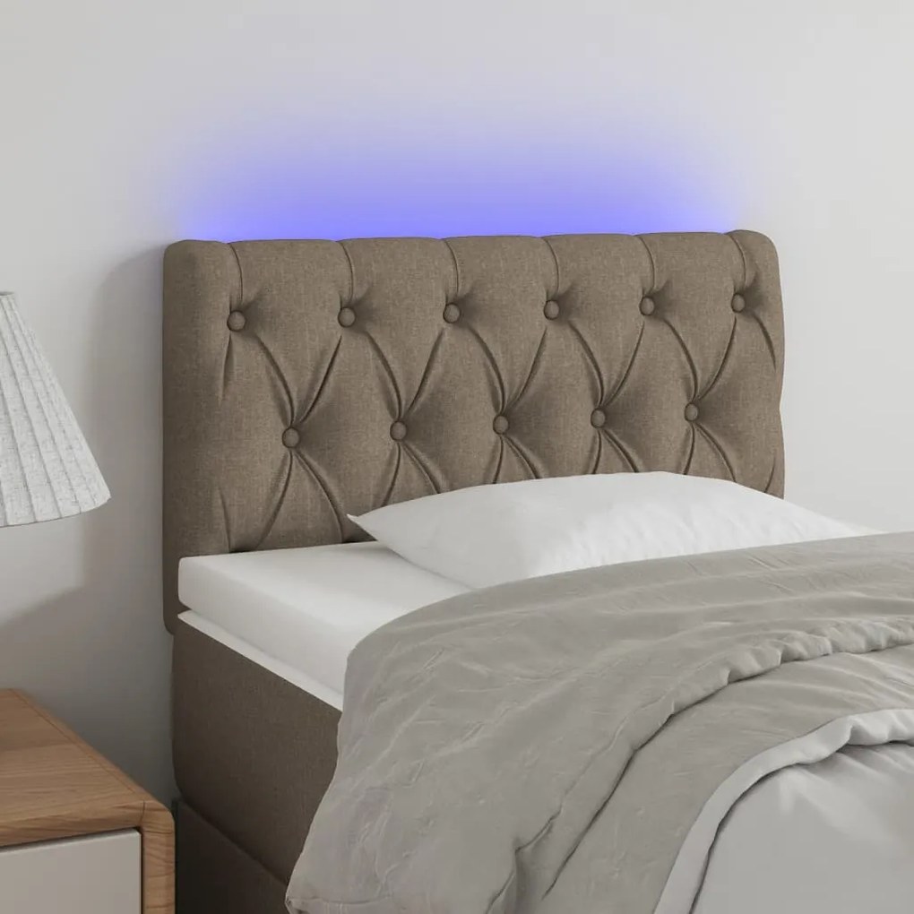 Testiera A Led Tortora 80x7x78/88 Cm İn Tessuto /