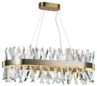 Lampada a sospensione ovale akasha, ottone anticato, led 90w 8100lm...