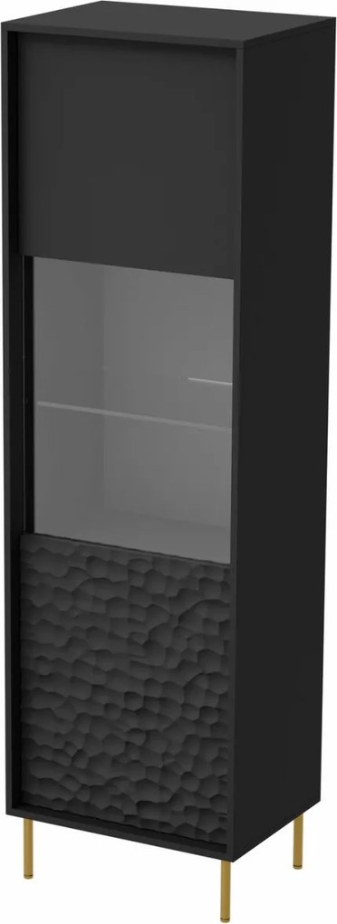 Vetrina Bullet W-1 in nero/oro - H185 cm