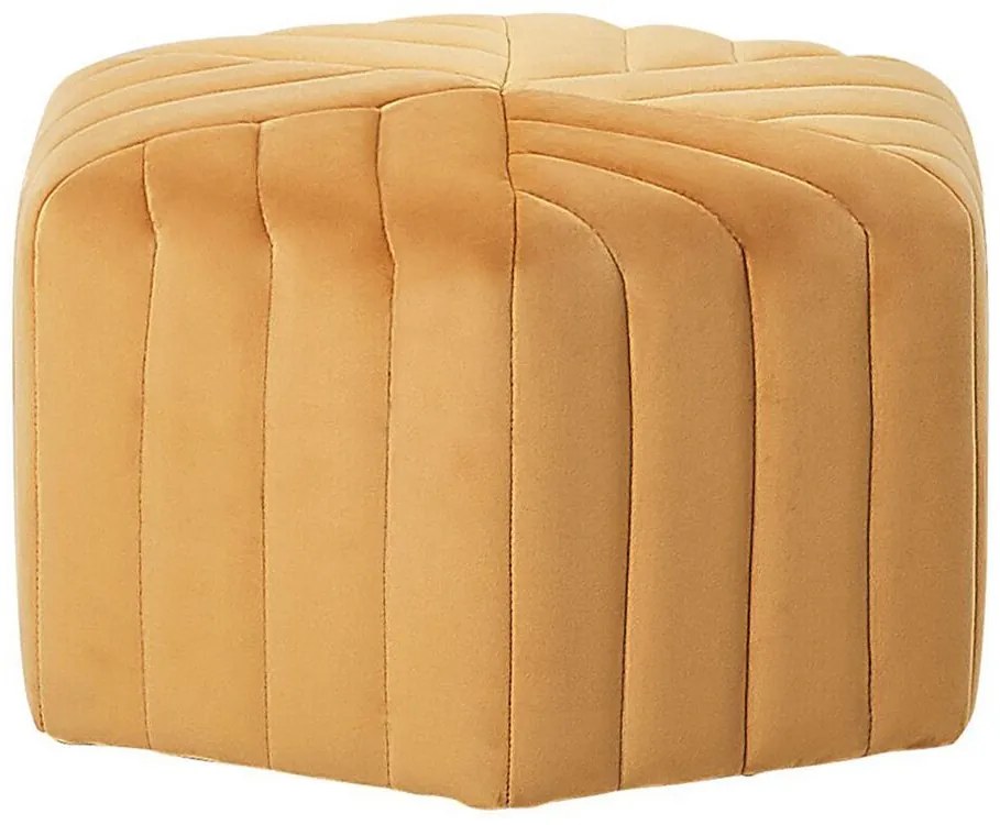 Pouf velluto giallo senape MURIETTA Beliani