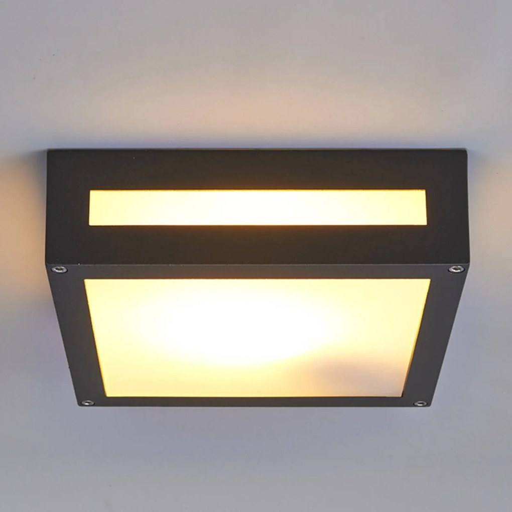 Lampada da soffitto Nerea, angolare, per esterni NEREA Lucande, Nero, Alluminio, Moderno, Plafoniera