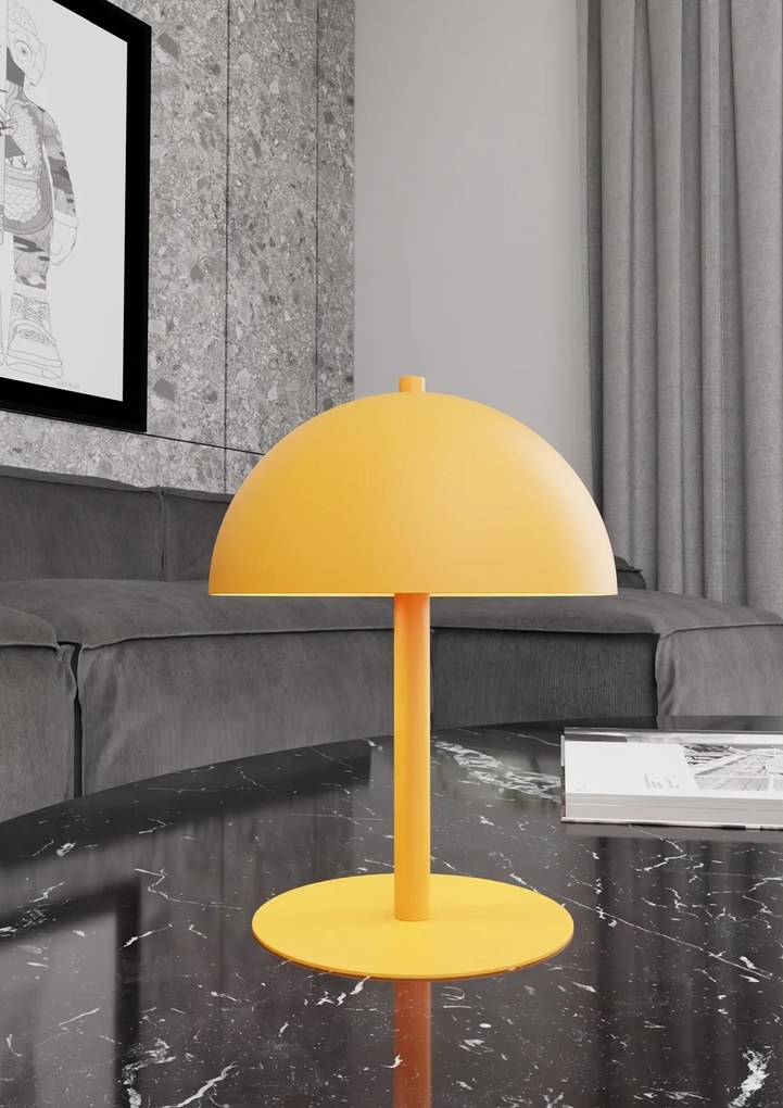 Lampada Da Tavolo Moderna Demetra Acciaio Arancione 2 Luci G9 Ip20